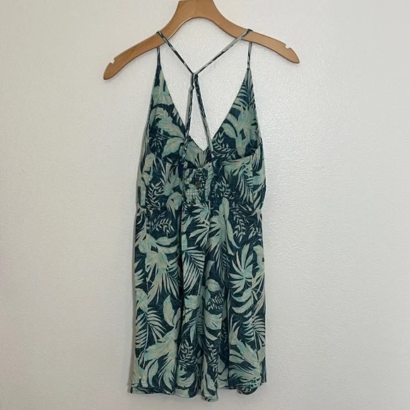 Rip Curl Tropical Leaf Print Spaghetti Strap Mini Dress - Picture 4 of 9